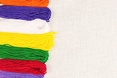 Aida Cloth 16 Count Cross Stitch Fabric,12 by 60inch(16CT,White) - color: White, size: 16CT