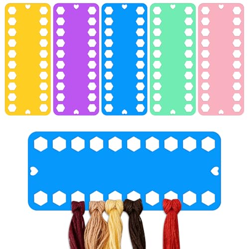 5 PCS Floss Bobbin, Plastic Sewing Thread Winding Plate Board Card for Cross Stitch Embroidery Thread Bobbins Organizer Craft - color: MIX1