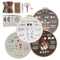 Emmanoth 5-Pack Beginner Embroidery Kit, Pre-Stamped Floral Patterns with Step-by-Step Embroidery Book HD Video, Adjustable Hoop, Colorfast Threads, 10 Needles & Tools, DIY Craft Gift for Adults Teens