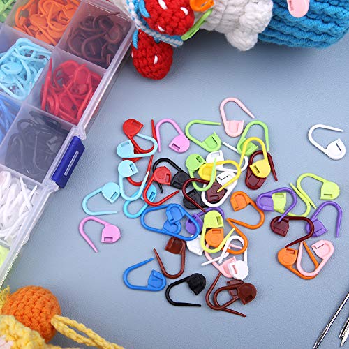 LUNARM Crochet Stitch Markers 315PCS Stitch Markers for Crocheting Knitting - color: 300pcs + 15pcs Needles