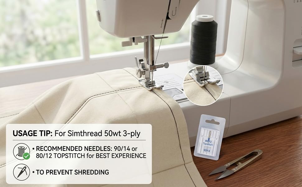 Simthread 100% Cotton Thread 1641 Yards Brown for Sewing Quilting - color: Coffee