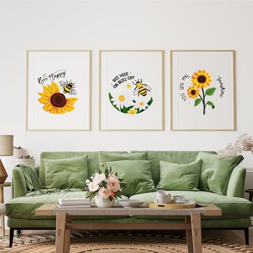 Louise Maelys Bee Embroidery Kit Funny Daisy Quote DIY Craft - color: Bee flowers