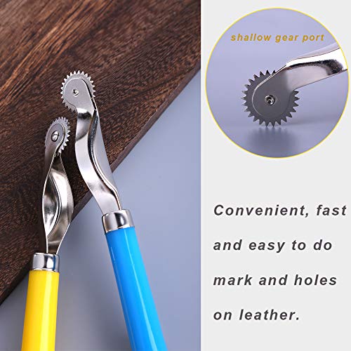 Lunarm Tracing Wheel Sewing Tool 2pcs Steel Needle Point Tracing Wheel - color: Yellow and Blue