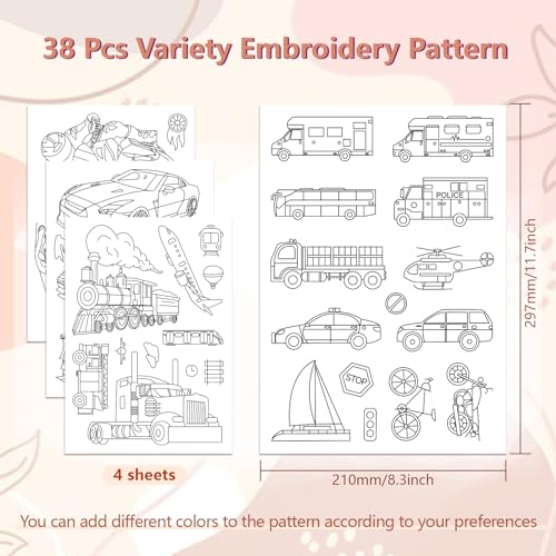 Peacoblue Cool Motorcycle Stick and Stitch Embroidery Patterns - color: Cool Motorcycle & Others