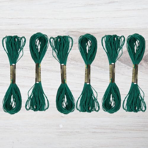Embroidery Floss Pack – 6 Skeins, 8.7 Yards Each – Dark Teal Embroidery Floss for Needlework, DIY Bracelets, Crafting, Weaving - color: Dark Teal
