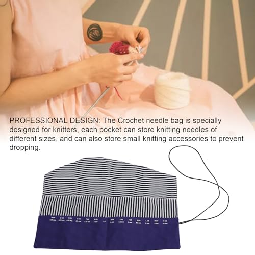 HERCHR Crochet Hook Holder Organizer, Knitting Needle Storage Case Folding Oxford Cloth Crochet Hook Roll up Bag for Straight and Circular Knitting Needles - color: Purple