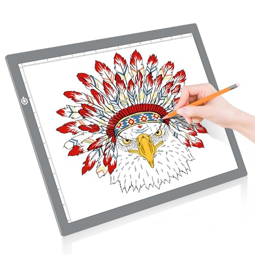 A3 Copy Light Board Tracing Box, Ultra-Thin Adjustable Drawing Tablet USB Power Artcraft LED Tracer Light Pad for Diamond Art Painting Accessories, Sketching, Animation, Quilting, Stenciling (Silver) - color: SILVER, size: 11.7 x 16.5 inches