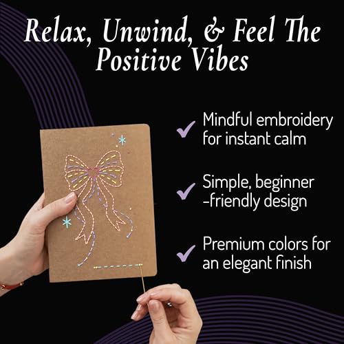 Unwynd Notebook Embroidery Kits Pretty for Adults, Beginners, Cross-Stitch - style: Notebook Embroidery Kit Pretty