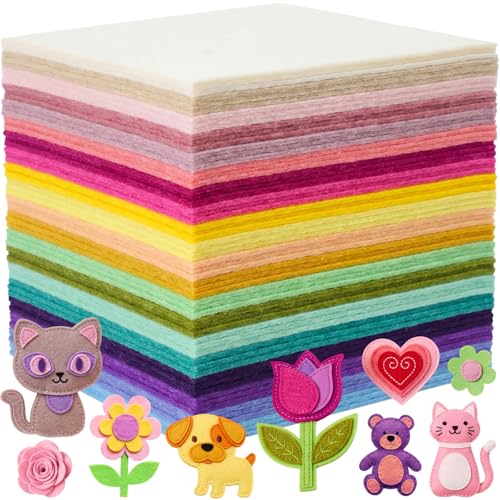 Tegeme 100 Pcs 8 x 12 Inches Felt Sheet for Craft Thin, Macaron Series - color: Macaron Series