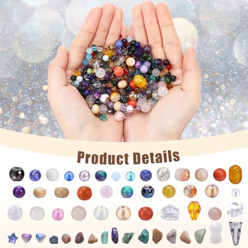 Sureio 1300 Pcs Glass Beads Bulk for Jewelry Making 0. 9 Pounds,Colorful - color: Colorful