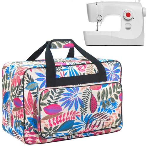 Sewing Machine Carrying Case, Sewing Machine Carrying Case Tote Bag, Universal Tote Storage Bag with Pockets and Handles, Suitable for Most Standard Singer, Janome (Milk White) - color: Milk White