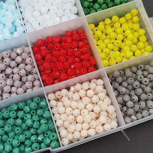 INSPIRELLE 2400pcs 4mm Bicone Beads Faceted Crystal Glass Briolette Beads - color: Opaque Colors