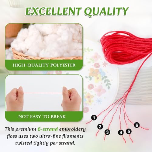 LOVIMAG Embroidery Thread 180pcs Friendship Bracelet String Floss Kit Yarn - style: 180p Colors
