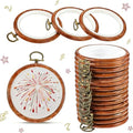 ZESHIHAOGUO 15 Pcs Round Embroidery Hoops - Rubber Ring Imitated Wood Frame Kits for Cross Stitch, DIY Craft, Sewing Projects Hanging Gifts (Brown, 6.7 Inch) - size: 6.7 Inch