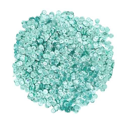 Mandala Crafts 6mm Cup Round Mint Sequins for Sewing Embroidery - color: Mint, size: 6mm Cup Sequins