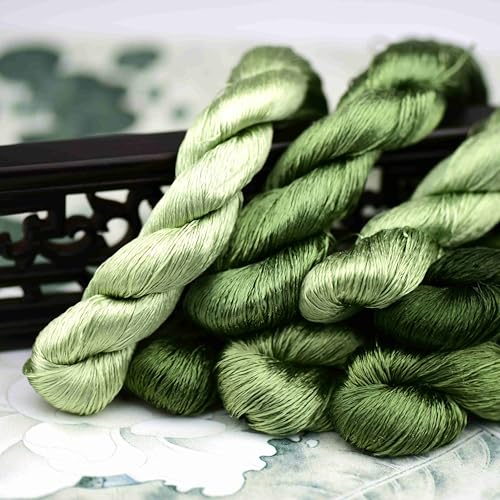 Natural 100% Silk Thread, Handmade Embroidery Thread Silk Floss 7 Colors 110m Each (15) - color: 15