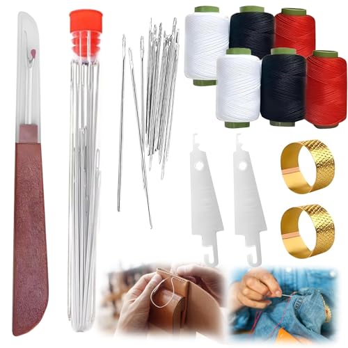 Big Eye Steel Sewing Needles Kit, 37PCS Stainless Steel Sewing Needles, Stainless Steel Hand Sewing Needles, Stainless SteelNeedles for Hand Sewing Kit, for Handcraft Lovers