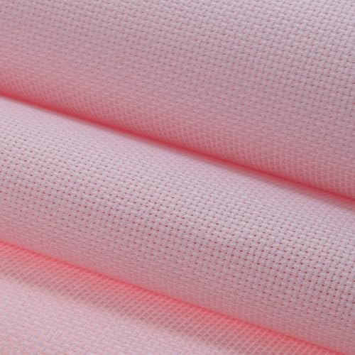 KCS 16CT Counted Cotton Cross Stitch Aida Cloth Fabric (59" x 1 Yard,Pink) - color: Pink, size: 59" x 1 Yard
