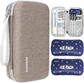 suzamed Insulin Cooler Travel Case, 2x150g Ice Pack TSA Approved, Brown - color: Brown