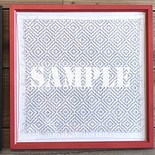 DARUMA Hitomezashi Sashiko Kit – Premium Japanese Made Needle and Thread Kit with Sashiko Fukin, Thread, Needles, Thimble – Ready to Use Set (Persimmon Flower Pattern) - color: Persimmon Flower Pattern