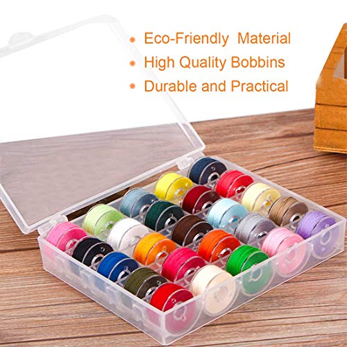 Bobbin Box,Machine Bobbin Organizer Plastic Case,Transparent 25 Slots Empty Bobbins Spools Box，Sewing Craft Plastic Case Storage Box for Sewing Machine - size: 2Pack-50Bobbins