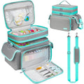 LEFOR·Z Small Sewing Supplies Organizer Bag(10.5 x 8 x 9inch),Sewing Box - color: Grey/Green