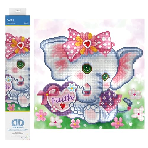 DIAMOND DOTZ Faith Elephant Diamond Painting Kit for Adults with Gems - size: One Size