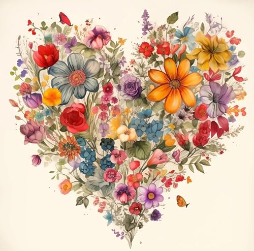 Valentine's Day Stamping Cross Stitch Kit, Flowers Counting Cross Stitch Kit for Adult Beginners , Full Line DIY Cross Stitch Stitching Kit for Home Decor Cross Stitch Patterns 13.7x13.7 inches - color: D047