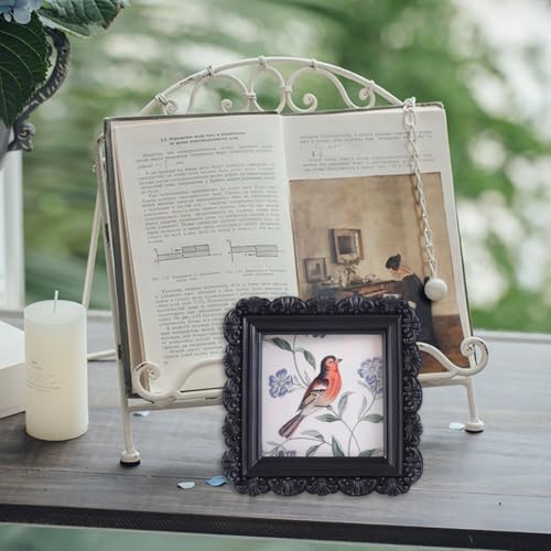 Vintage Picture Frames 3x3 Square Black Antique Picture Frames with Glass Front Handcrafted Rustic Home Decor for Wall Mount and Tabletop Gallery Wall Art - color: Black, size: 3x3 Square