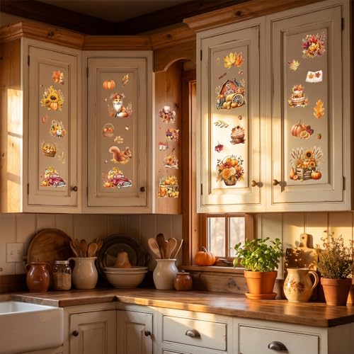 12 Pcs Fall Rub on Transfers for Furniture Crafts 5.9x5.9 Inch - color: Autumn Farm Harvest