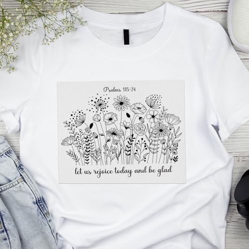 Rngmsi 4 Sheets Bible Flower Water Soluble Embroidery Patterns Stick Stitch