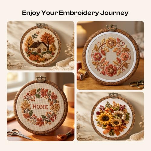 Caydo 6 Pieces Imitated Wood Embroidery Hoop Frame, 5.5 Inch - size: 5.5 Inch