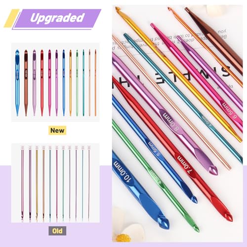 Coopay Tunisian Crochet Hooks Set with 4 Cables, Long Crochet Hooks - color: Interchangeable Tunisian Set With Cables