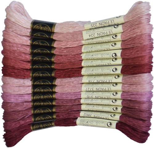 Embroidery Floss - Cross Stitch Threads - Friendship Bracelets Floss - Crafts Floss - 14 Skeins Per Pack Embroidery Floss, Garnet Gradient - color: Garnet Gradient