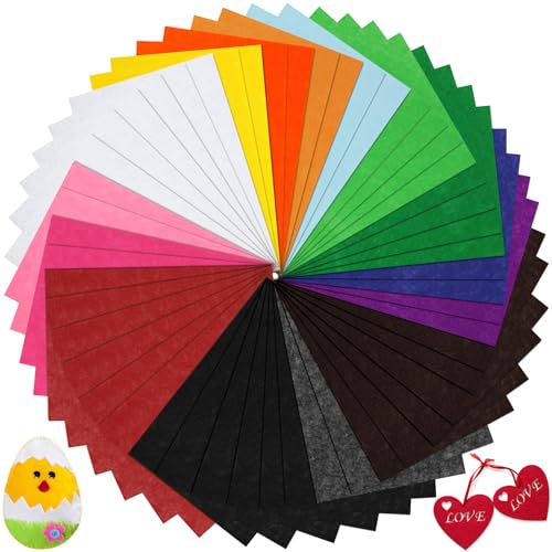 Thin Felt Fabric Sheets, Assorted Colors Soft Felt Sheets for Crafts DIY Patchwork Sewing Projects Decoration (Soft 15 Colors, 8×12 inches) - color: Soft 15 Colors, size: 8 x 12 inches