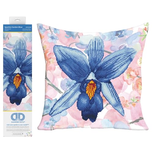 DIAMOND DOTZ Sparkle Garden Blue Pillow Diamond Art Painting for Adults - color: Sparkle Garden Blue