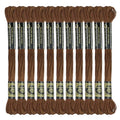 12 Skeins Embroidery Cotton Floss of 9yds for DIY Embroidery, Dark Brown - color: Dark Brown