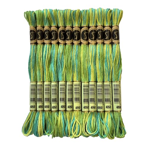 Magical Color Variegated Cross Stitch Thread Color Variations Embroidery Floss Pack, 8.7-Yard, Roaming Pastures, Pack of 12 Skeins