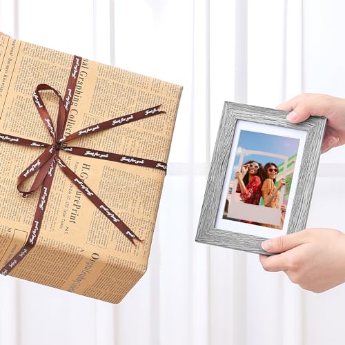 Vittanly 4x6 picture frame, Matted for 3.5x5 Photos, Grey - color: Grey, size: 4x6