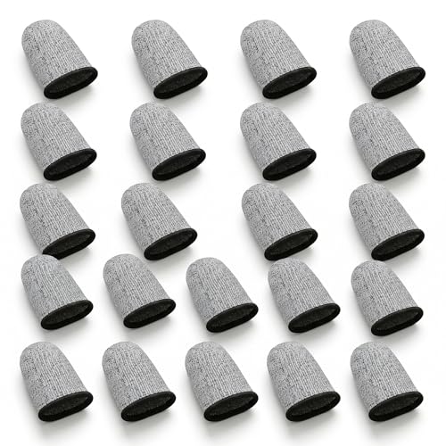 Finger Cots Cut Resistant Protector - 20 Pcs Finger Covers for Cuts, Gloves Life Extender, Cut Resistant Finger Protectors for Kitchen, Work, Sculpture, Anti-Slip, Reusable - size: 20PK