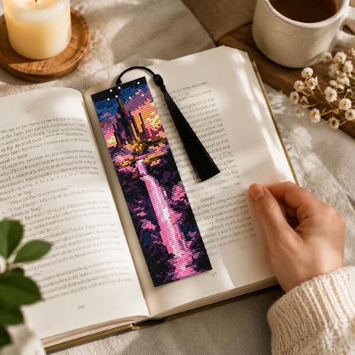 4 Pcs Cross Stitch Bookmark Kit for Adult Beginners Cross Stitch Kits - color: Cross stitch bookmark-19