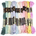 12 Skeins 6 Ply Candy Color Embroidery Floss for Hand Sewing - color: Light Color