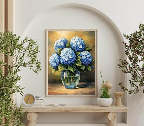 Dugsmgd Flowers Diamond Art Kits for Adults, Diamond Painting 12 X 16 Inch - color: Hydrangea