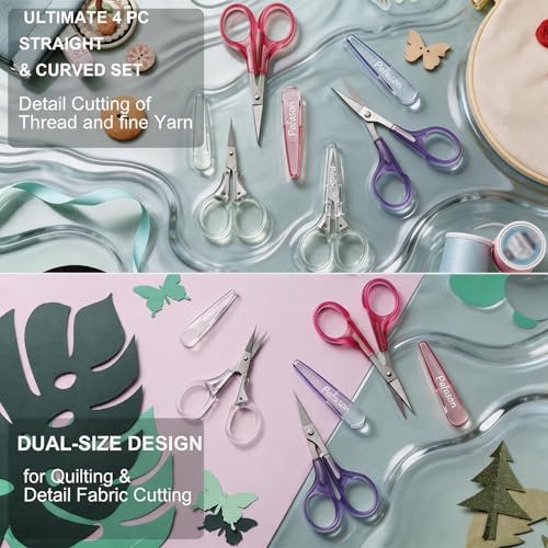 PAFASON Small Travel Embroidery Craft Scissors Set Straight Curved Tip - style: Contemporary