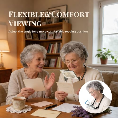 Magnifying Glass with Light for Reading, Hands Free Neck Magnifier Wearable