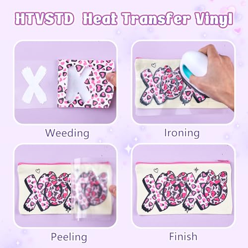 HTVSTD Leopard Valentine's Day Heat Transfer Vinyl 8pcs 12×10in - color: 8-Valentine