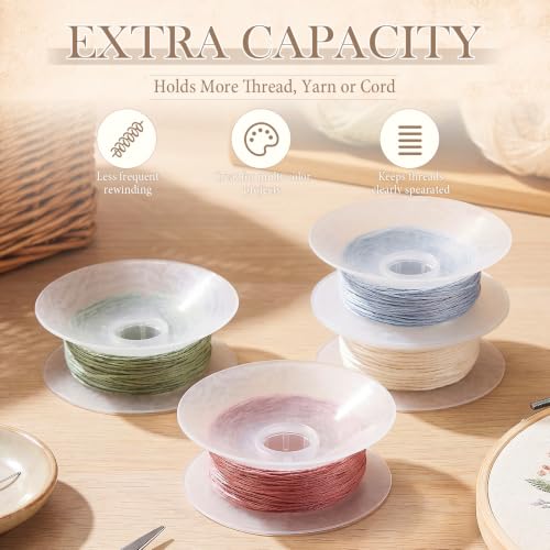 Klyyo Clyro 8 Pack 3.7'' Large No-Tangle Yarn Bobbins for Crochet Knitting