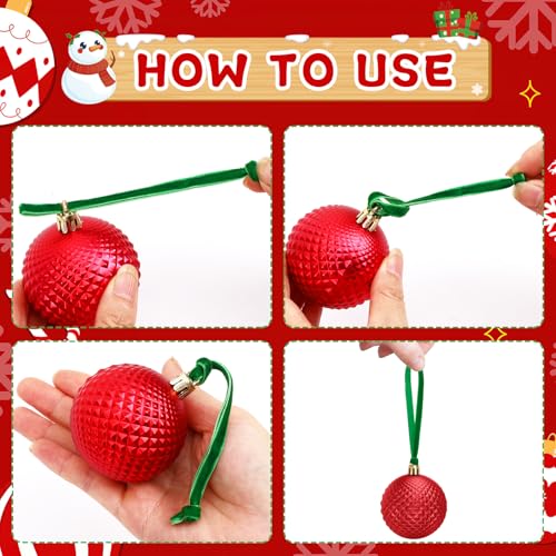 JUNEBRUSHS 120Pcs Velvet Christmas Ornament Ribbon Hangers, Hand Tied Christmas String Ribbon Loops for Ornament Hanging Tree Hanging Decorations,Gold Silver Red Green - color: Gold Silver Red Green