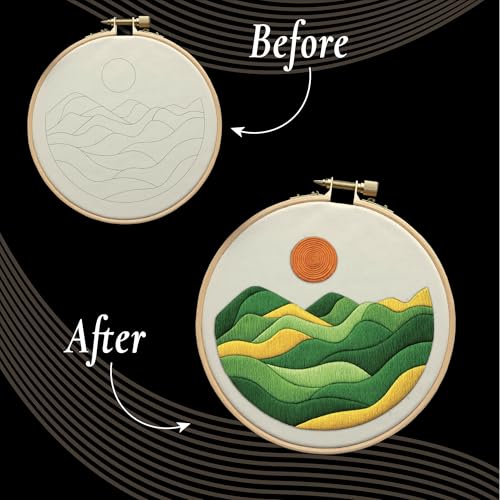 Unwynd Embroidery Kit Landscape for Adults and Beginners,Cross Stitch Craft - style: Beginner-Friendly