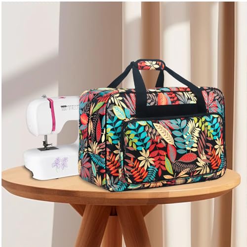 Sewing Machine Carrying Case，Sewing Machine Carrying Case Tote Bag，Universal Tote Storage Bag with Pockets and Handles, Suitable for Most Standard Singer, Janome (Black) - color: Black